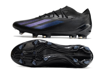 Men's Adidas x Speedportal.1 FG Firm Ground Low-Tops Football Boots - Black/Blue