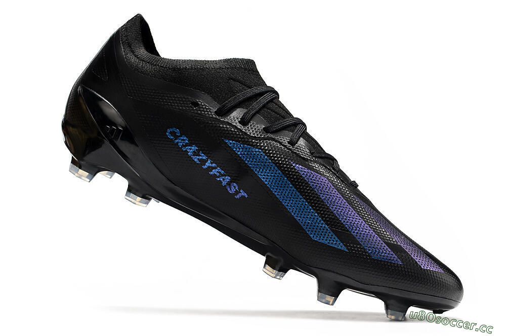 Men's Adidas x Speedportal.1 FG Firm Ground Low-Tops Football Boots - Black/Blue 4