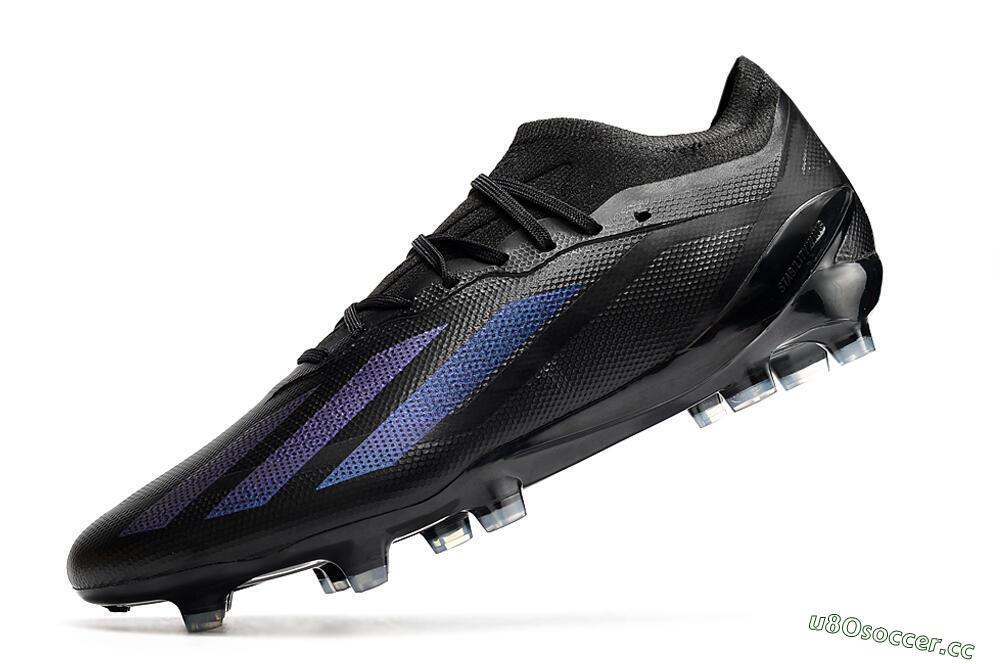 Men's Adidas x Speedportal.1 FG Firm Ground Low-Tops Football Boots - Black/Blue 5