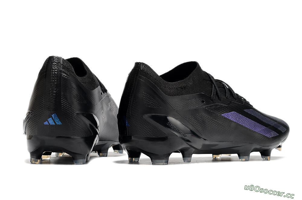 Men's Adidas x Speedportal.1 FG Firm Ground Low-Tops Football Boots - Black/Blue 6