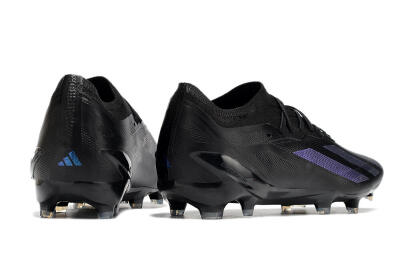 Men's Adidas x Speedportal.1 FG Firm Ground Low-Tops Football Boots - Black/Blue