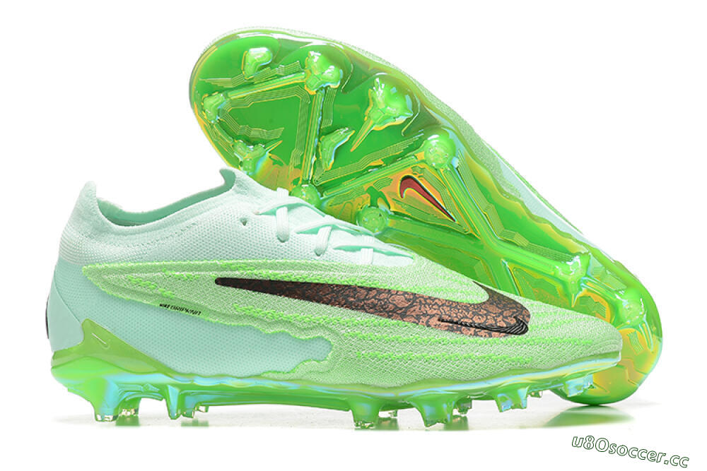 Men's Nike Phantom GX Elite FG Firm Ground Low-Tops Football Boots - Green/Black 2