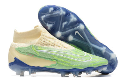 Men's Nike Phantom GX Elite DF FG Firm Ground High-Tops Football Boots - Green/Beige/Blue