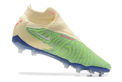 Men's Nike Phantom GX Elite DF FG Firm Ground High-Tops Football Boots - Green/Beige/Blue