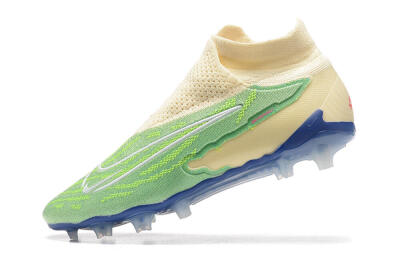 Men's Nike Phantom GX Elite DF FG Firm Ground High-Tops Football Boots - Green/Beige/Blue