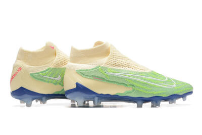 Men's Nike Phantom GX Elite DF FG Firm Ground High-Tops Football Boots - Green/Beige/Blue