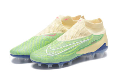 Men's Nike Phantom GX Elite DF FG Firm Ground High-Tops Football Boots - Green/Beige/Blue
