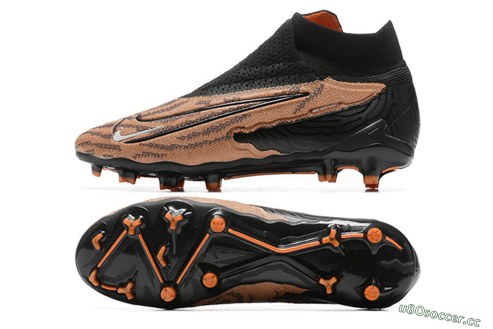 Men's Nike Phantom GX Elite DF AG Artificial Grass High-Tops Football Boots - Brown/Black 1