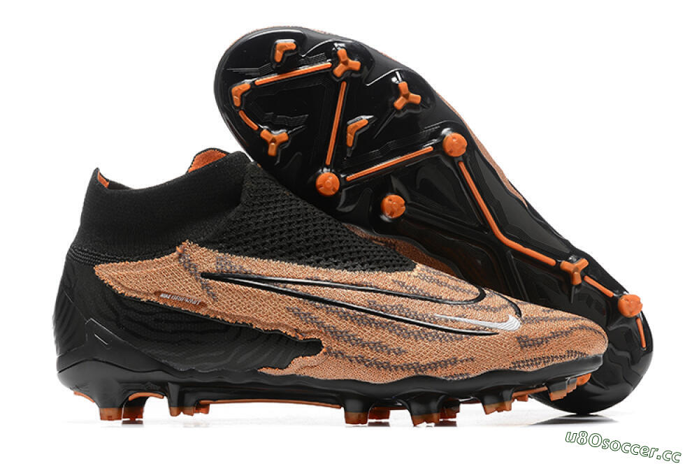 Men's Nike Phantom GX Elite DF AG Artificial Grass High-Tops Football Boots - Brown/Black 2