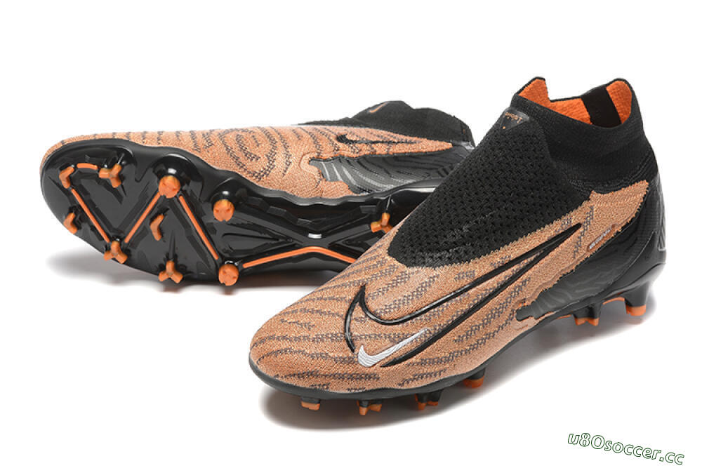 Men's Nike Phantom GX Elite DF AG Artificial Grass High-Tops Football Boots - Brown/Black 3