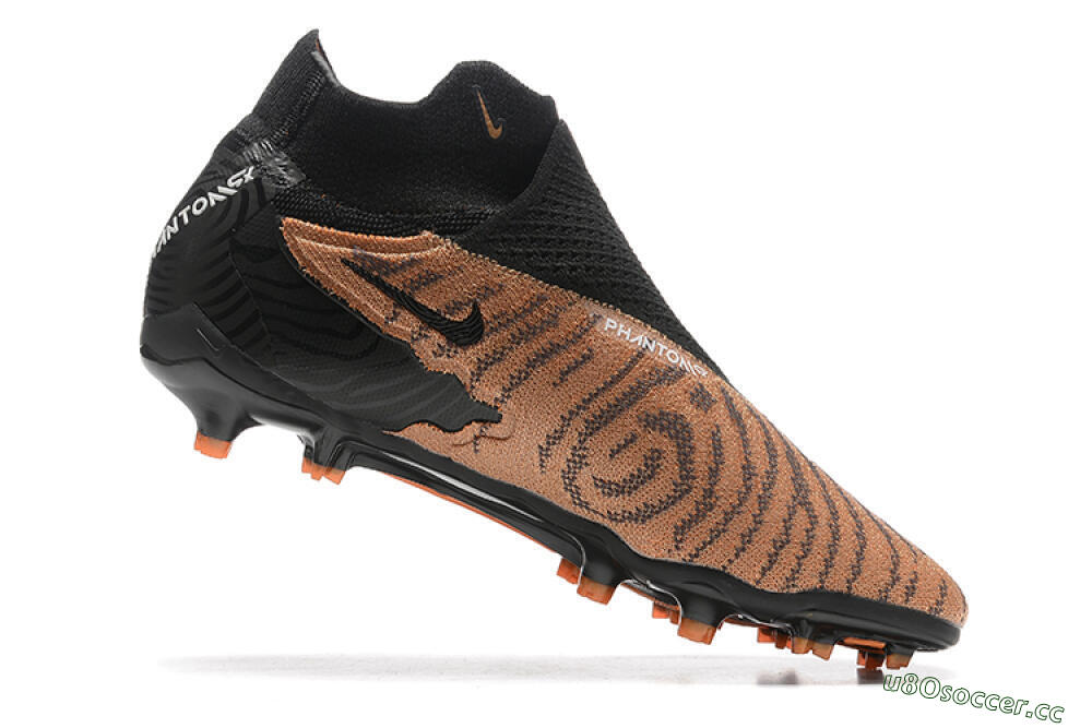 Men's Nike Phantom GX Elite DF AG Artificial Grass High-Tops Football Boots - Brown/Black 6