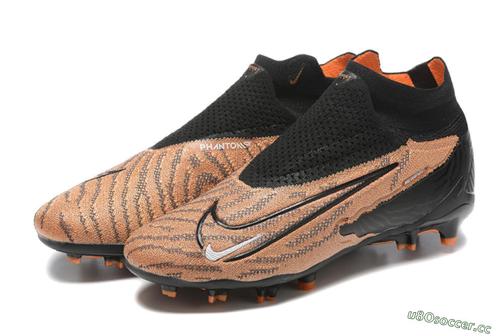 Men's Nike Phantom GX Elite DF AG Artificial Grass High-Tops Football Boots - Brown/Black 9