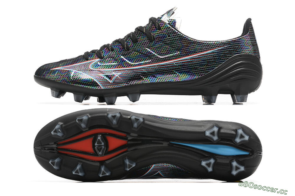 Men's Mizuno Alpha Made In Japan FG Firm Ground Low-Tops Football Boots - Black/Red 1