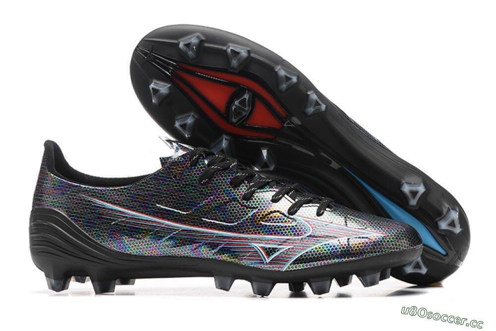 Men's Mizuno Alpha Made In Japan FG Firm Ground Low-Tops Football Boots - Black/Red 2