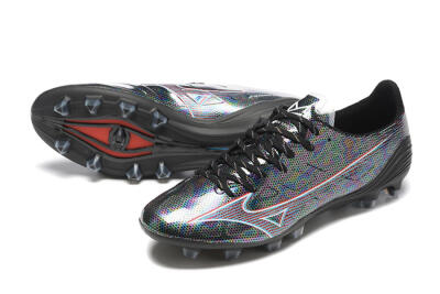 Men's Mizuno Alpha Made In Japan FG Firm Ground Low-Tops Football Boots - Black/Red