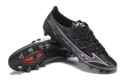 Men's Mizuno Alpha Made In Japan FG Firm Ground Low-Tops Football Boots - Black/Red