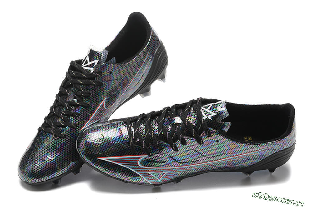 Men's Mizuno Alpha Made In Japan FG Firm Ground Low-Tops Football Boots - Black/Red 5
