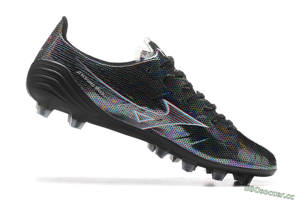 Men's Mizuno Alpha Made In Japan FG Firm Ground Low-Tops Football Boots - Black/Red 6