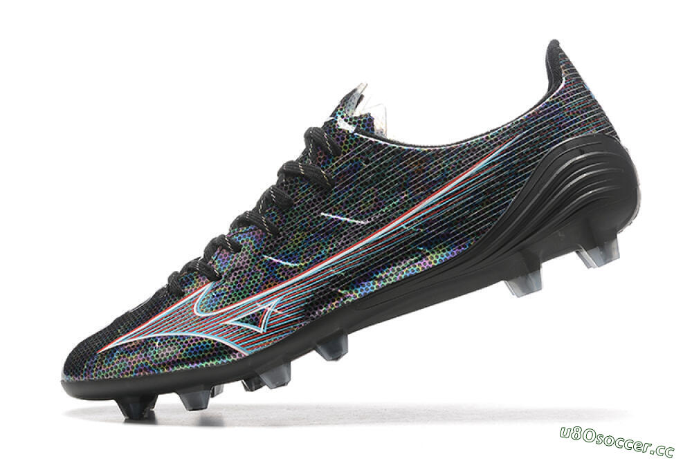 Men's Mizuno Alpha Made In Japan FG Firm Ground Low-Tops Football Boots - Black/Red 7