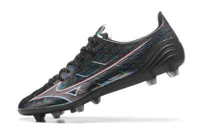 Men's Mizuno Alpha Made In Japan FG Firm Ground Low-Tops Football Boots - Black/Red