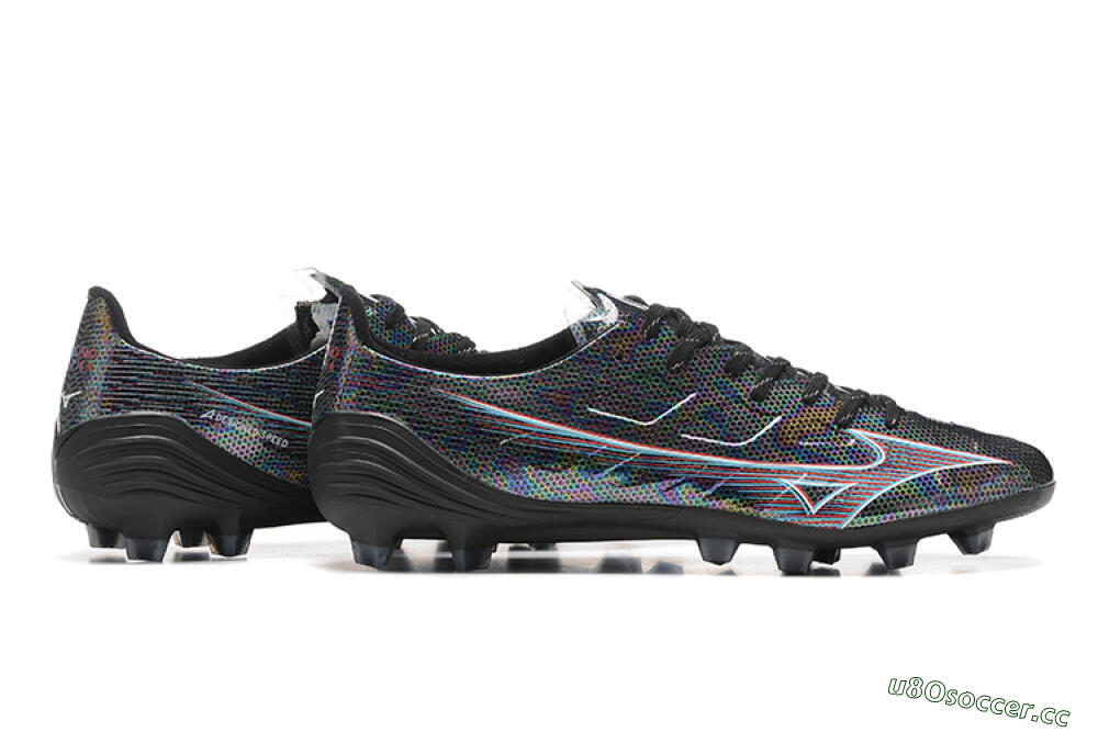 Men's Mizuno Alpha Made In Japan FG Firm Ground Low-Tops Football Boots - Black/Red 8