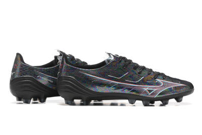 Men's Mizuno Alpha Made In Japan FG Firm Ground Low-Tops Football Boots - Black/Red
