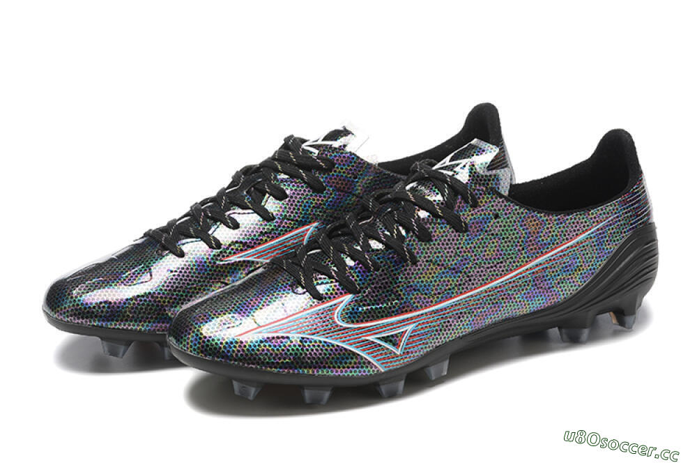 Men's Mizuno Alpha Made In Japan FG Firm Ground Low-Tops Football Boots - Black/Red 9