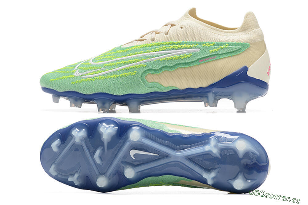 Men's Nike Phantom GX Elite FG Firm Ground Low-Tops Football Boots - Green/Beige 1