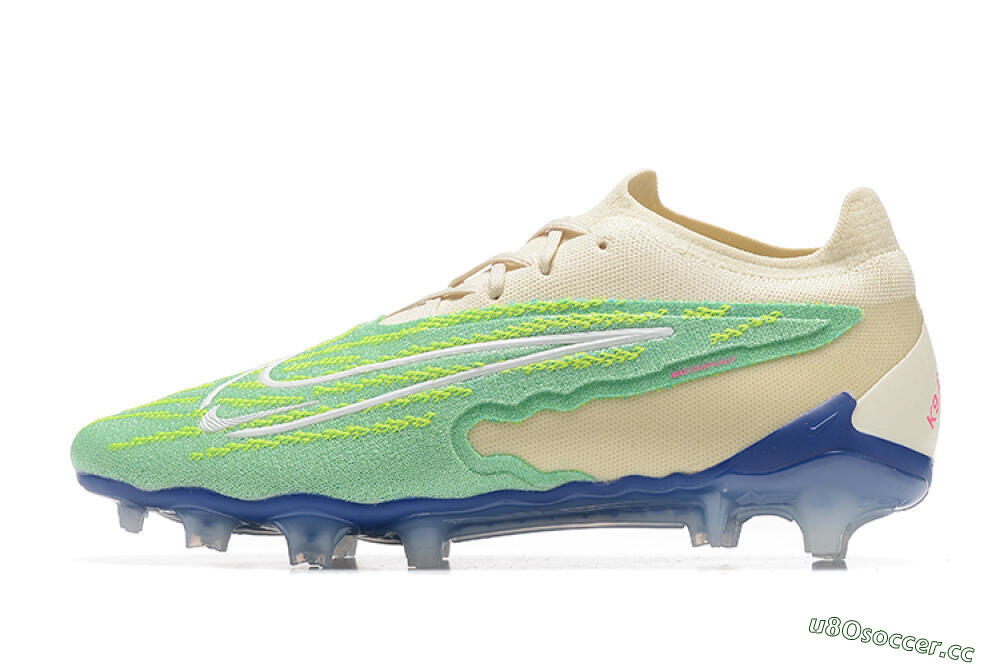 Men's Nike Phantom GX Elite FG Firm Ground Low-Tops Football Boots - Green/Beige 0