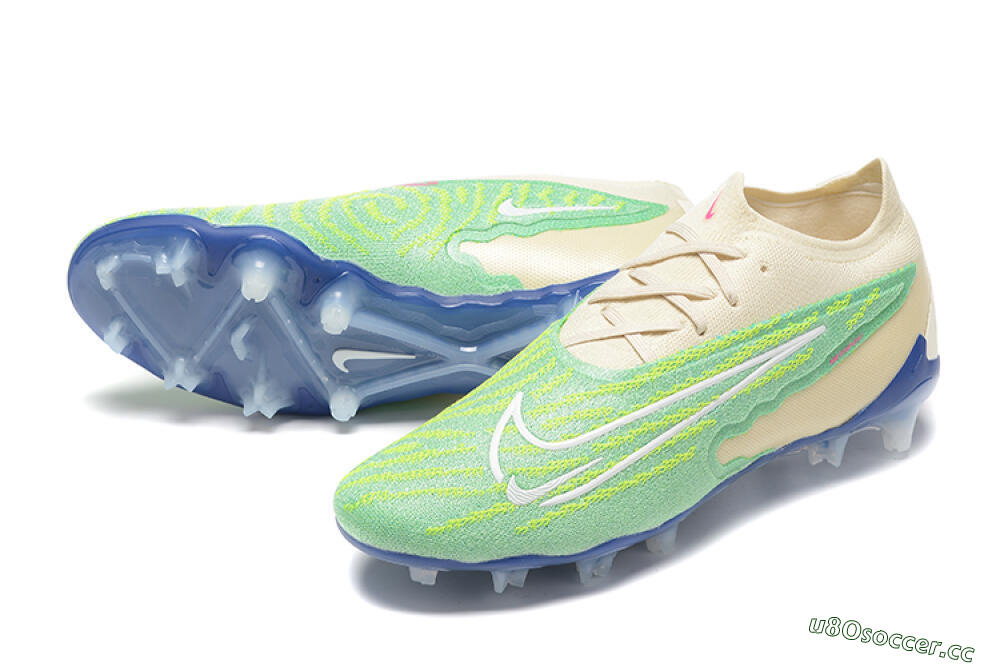 Men's Nike Phantom GX Elite FG Firm Ground Low-Tops Football Boots - Green/Beige 3