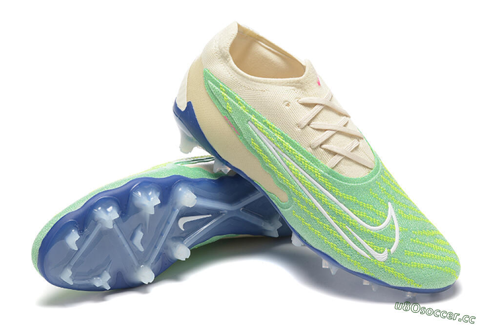 Men's Nike Phantom GX Elite FG Firm Ground Low-Tops Football Boots - Green/Beige 4
