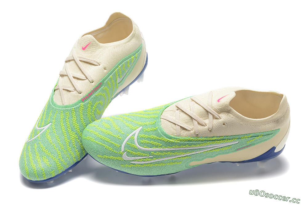 Men's Nike Phantom GX Elite FG Firm Ground Low-Tops Football Boots - Green/Beige 5