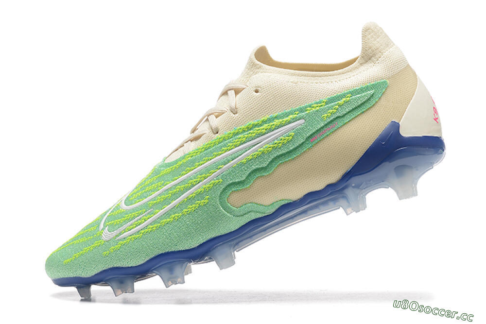 Men's Nike Phantom GX Elite FG Firm Ground Low-Tops Football Boots - Green/Beige 7