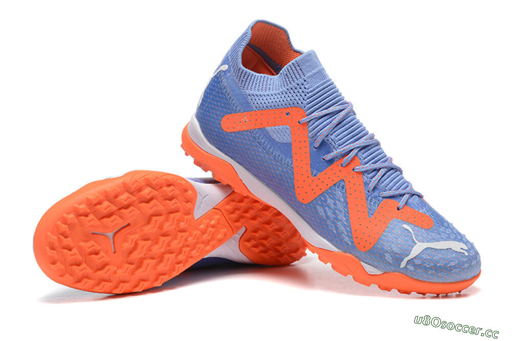 Men's Puma Future Ultimate TF Artificial Turf Low-Tops Football Shoes - Purple/Orange 4