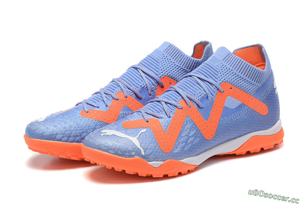Men's Puma Future Ultimate TF Artificial Turf Low-Tops Football Shoes - Purple/Orange 5