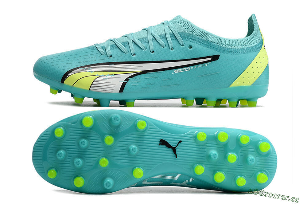Men's Puma Ultra Ultimate MG Multi Ground Low-Tops Football Boots - Blue/Yellow/Silver 1