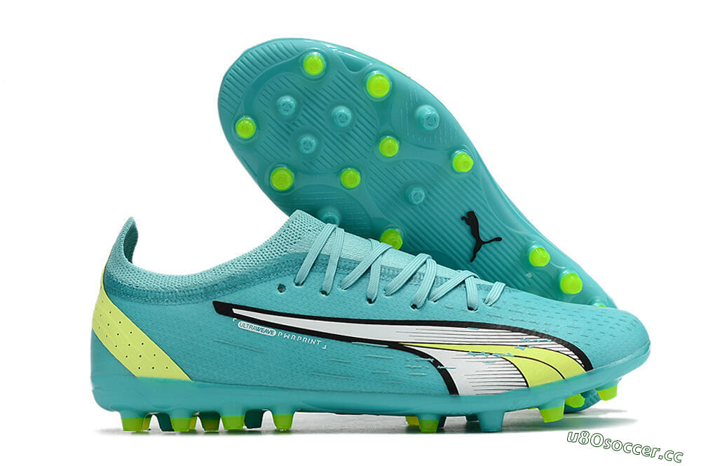 Men's Puma Ultra Ultimate MG Multi Ground Low-Tops Football Boots - Blue/Yellow/Silver 2