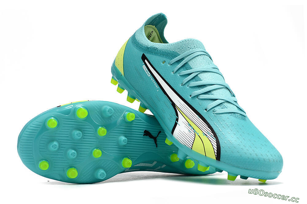 Men's Puma Ultra Ultimate MG Multi Ground Low-Tops Football Boots - Blue/Yellow/Silver 3