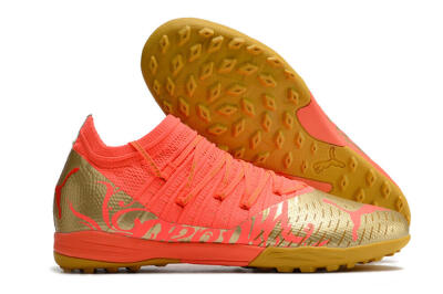 Men's Puma Future Z 1.3 Instinct TF Artificial Turf Low-Tops Football Shoes - Red/Gold