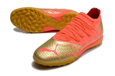 Men's Puma Future Z 1.3 Instinct TF Artificial Turf Low-Tops Football Shoes - Red/Gold