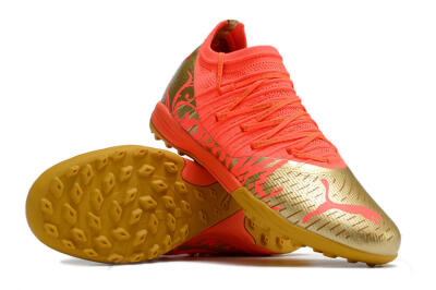 Men's Puma Future Z 1.3 Instinct TF Artificial Turf Low-Tops Football Shoes - Red/Gold