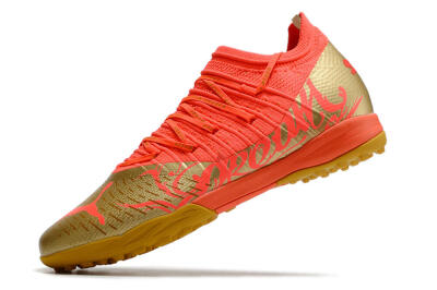 Men's Puma Future Z 1.3 Instinct TF Artificial Turf Low-Tops Football Shoes - Red/Gold