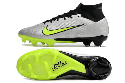 Men's Nike Air Zoom Mercurial Superfly 9 Elite FG Firm Ground High-Tops Football Boots - Grey/Yellow/Black