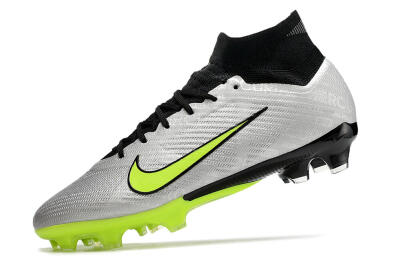 Men's Nike Air Zoom Mercurial Superfly 9 Elite FG Firm Ground High-Tops Football Boots - Grey/Yellow/Black