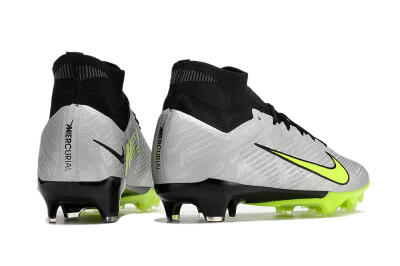 Men's Nike Air Zoom Mercurial Superfly 9 Elite FG Firm Ground High-Tops Football Boots - Grey/Yellow/Black