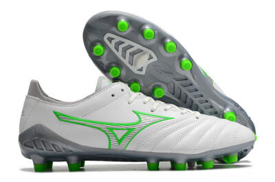 Men's Mizuno Morelia Neo 3 Made in Japan FG Firm Ground Low-Tops Football Boots - White/Green
