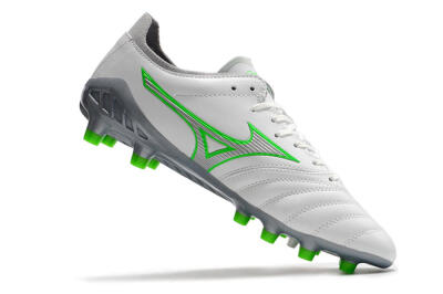 Men's Mizuno Morelia Neo 3 Made in Japan FG Firm Ground Low-Tops Football Boots - White/Green