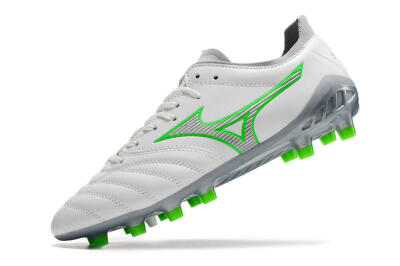 Men's Mizuno Morelia Neo 3 Made in Japan FG Firm Ground Low-Tops Football Boots - White/Green