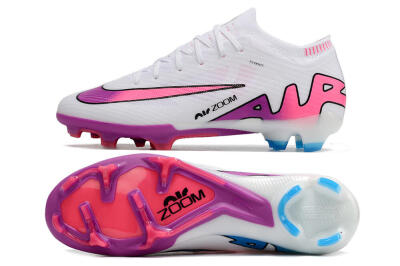 Unisex Nike Air Zoom Mercurial Vapor 15 Elite FG Firm Ground Low-Tops Football Boots - White/Pink/Purple