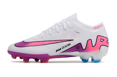 Unisex Nike Air Zoom Mercurial Vapor 15 Elite FG Firm Ground Low-Tops Football Boots - White/Pink/Purple